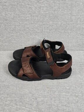 Timberland 2 Strap Hook And Loop Brown Leather Hiking Sandals Mens Sz 10